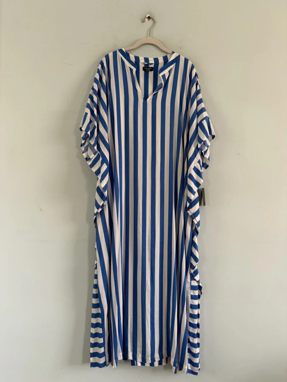 NWT Kate Spade New‎ York Blue White Striped Caftan Resortwear Cover Up
